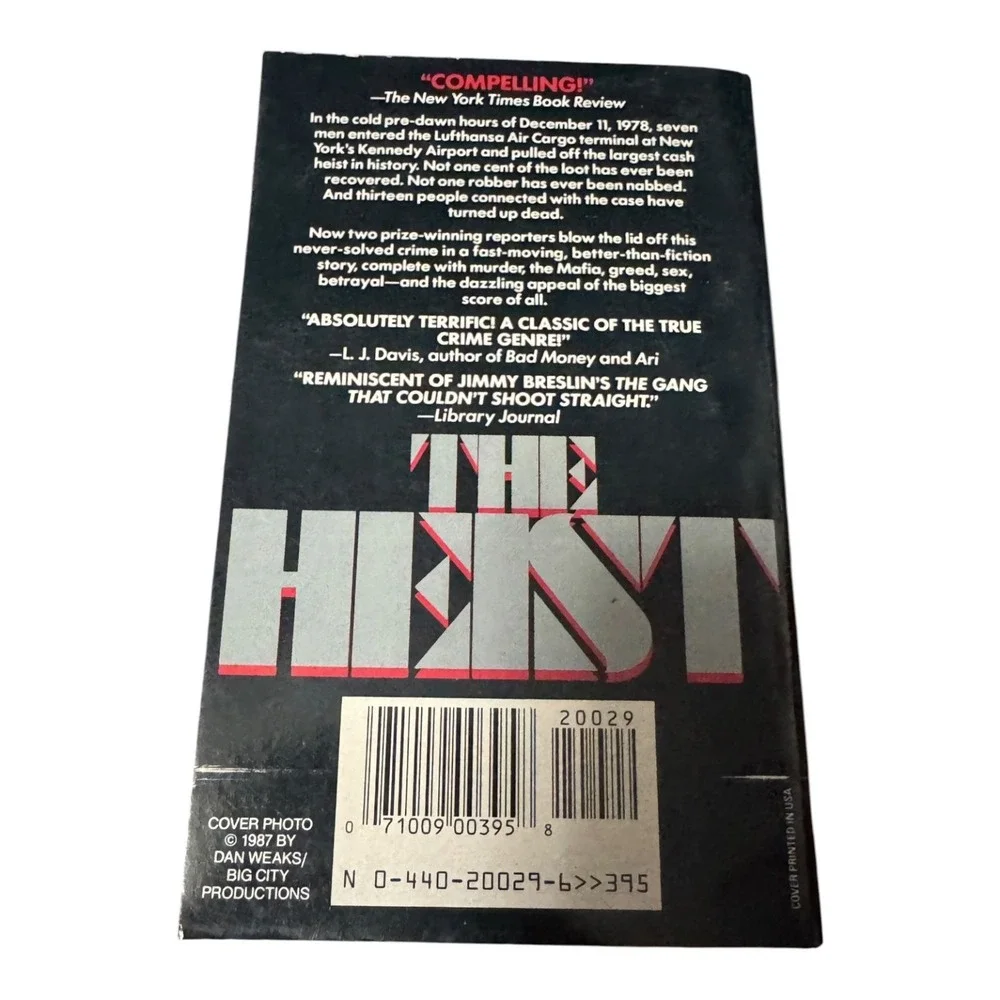 The Heist Ernest Volkman John Cummings True Crime Mafia Lufthansa Robbery DELL